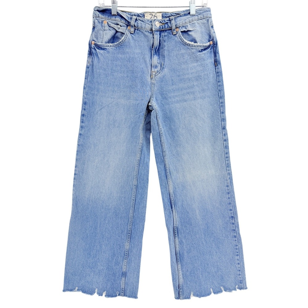 Light Blue Wide-Leg Jeans - Flared Hem